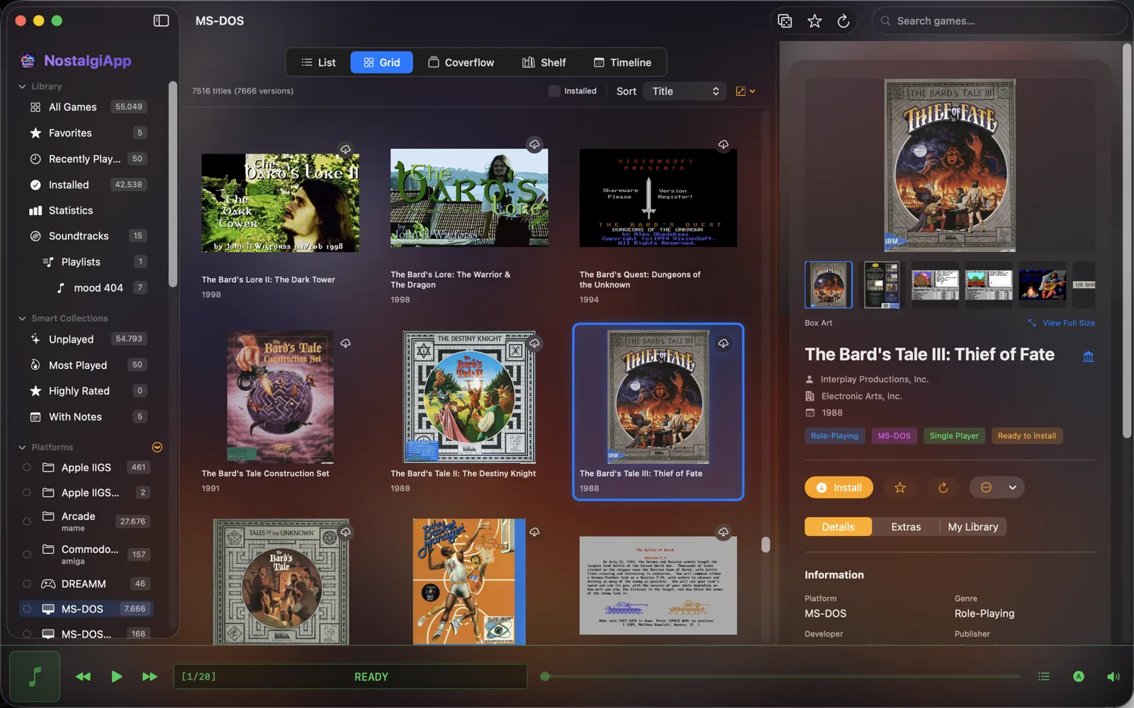 NostalgiApp Grid view on Mac